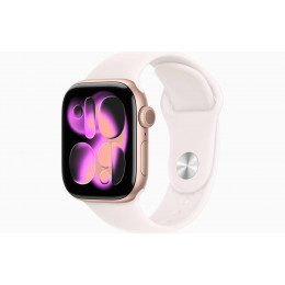 Apple Watch Series 11, 42 мм, корпус из алюминия "Rose Gold", спортивный ремешок "Starlight" 