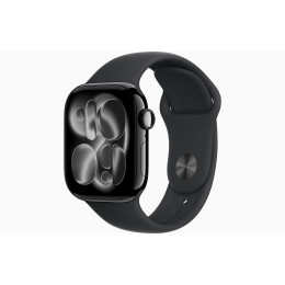  Apple Watch Series 11, 46 мм, корпус из алюминия "Jet Black", спортивный ремешок "Black" 