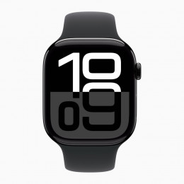 Apple Watch Series 10, 42 мм, корпус из алюминия Black Jet, спортивный ремешок "черный"  S/M