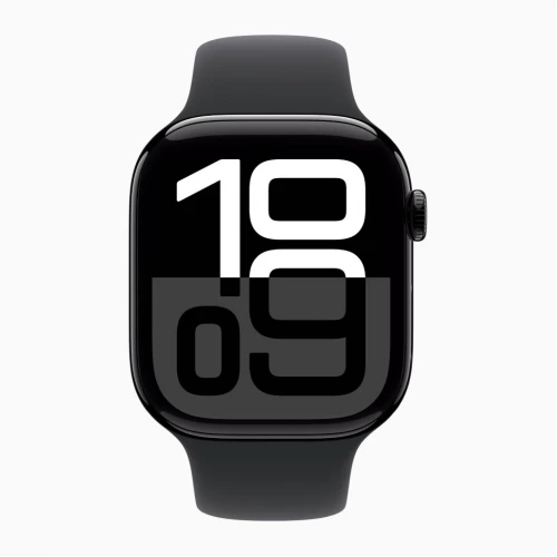 Apple Watch Series 10, 42 мм, корпус из алюминия Black Jet, спортивный ремешок "черный"  S/M-0603093783